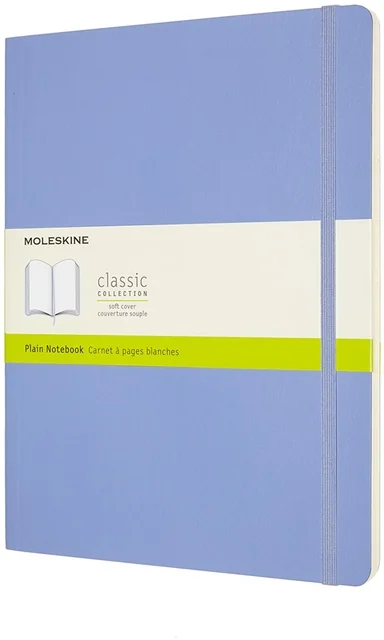 Notitieboek Moleskine XL 190x250mm blanco soft cover hydrangea blue