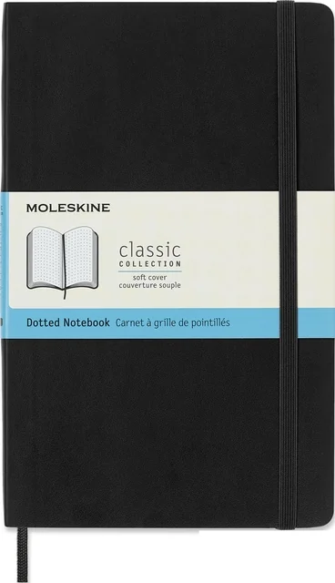 Notitieboek Moleskine large 130x210mm dots soft cover zwart
