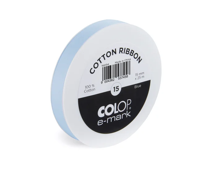 Lint Colop E-mark 15mmx25m blauw