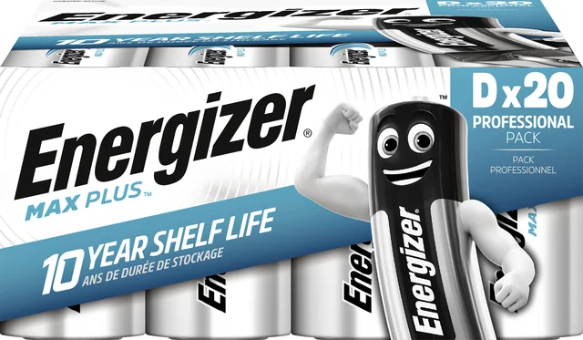 Batterij Energizer Max Plus 20x D alkaline