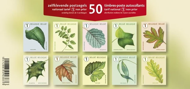 Postzegel Belgie Waarde 1 zelfklevend non-prior 5x10 stuks