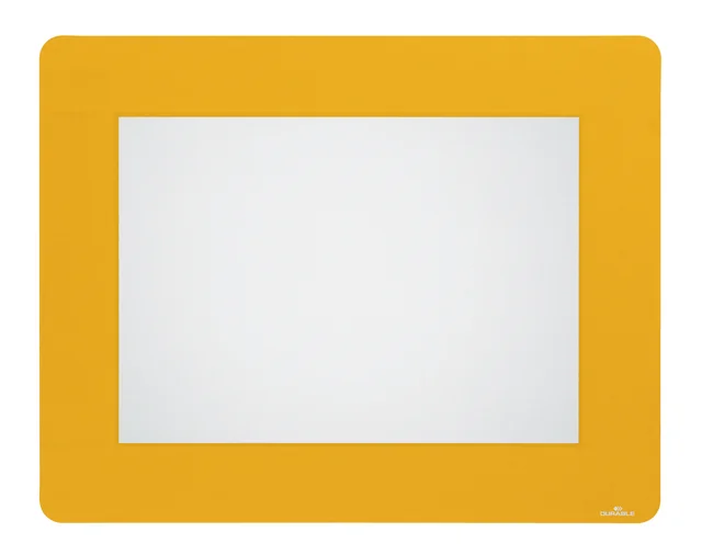 Vloersticker Durable kader voor A4 documenten verwijderbaar geel 10 stuks