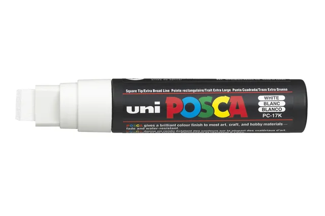 Paintmarker Uni POSCA PC17K extra breed rechthoek wit