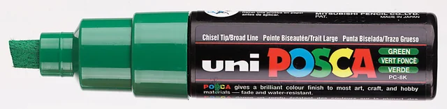 Paintmarker Uni POSCA PC8K breed schuin donkergroen