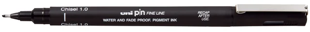 Fineliner Uni-ball Pin beitelpunt 1mm zwart