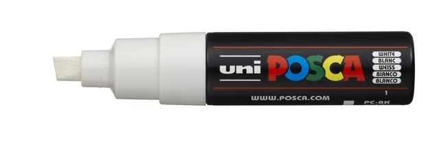 Paintmarker Uni POSCA PC8K breed schuin wit