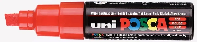 Paintmarker Uni POSCA PC8K breed schuin rood