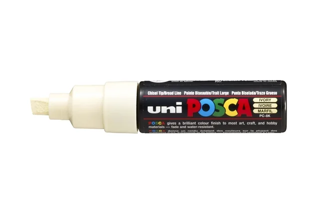 Paintmarker Uni POSCA PC8K breed schuin ivoor