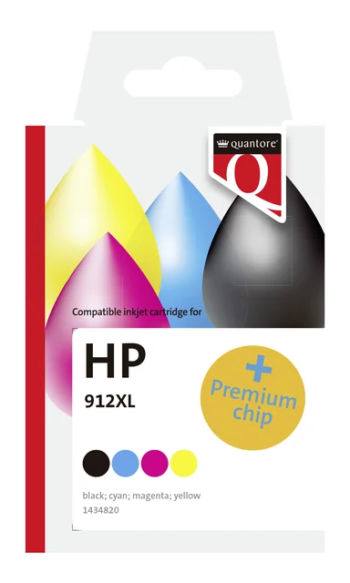 Inktcartridge Quantore alternatief tbv Hp 912XL 3YP34AE hc zw+3 kl