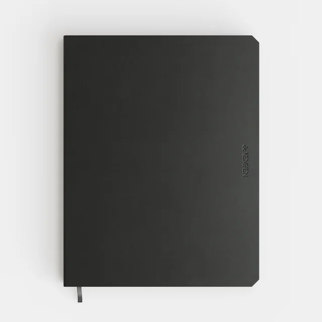 Notitieboek de KEMPEN Ashblack 171x220mm blanco 192 pag 90gr zwart