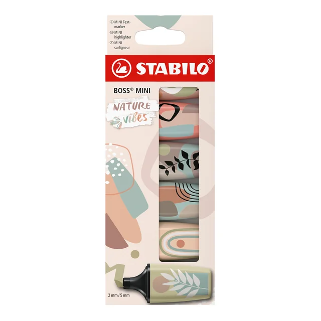 Markeerstift STABILO BOSS naturevibes assorti mini 6 stuks