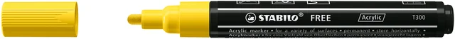 Acrylmarker STABILO  Free Acrylic T300 geel