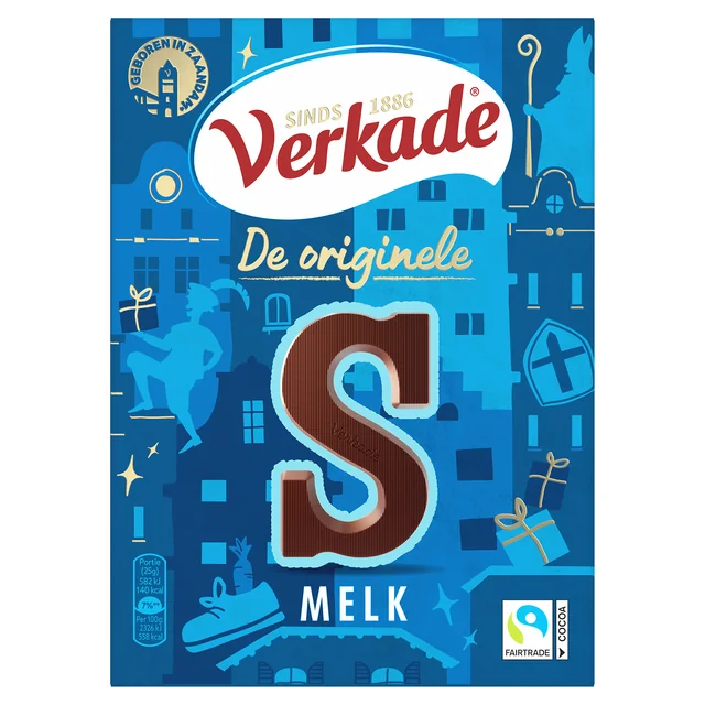 Chocoladeletter Verkade melk S 135 gram