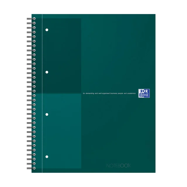Spiraalblok Oxford International Notebook A4+ lijn 160 pagina's groen