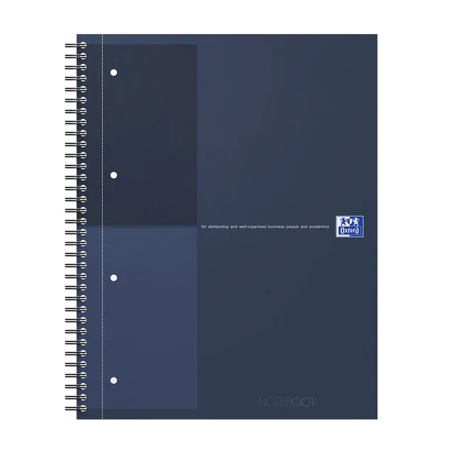 Spiraalblok Oxford International Notebook A4+ lijn 160 pagina's blauw