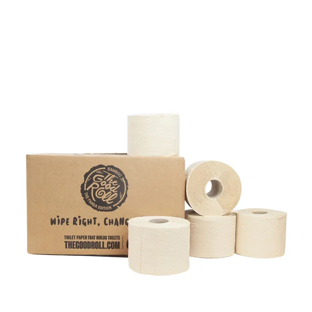 Toiletpapier The Good Roll The Panda Edition Naked bamboe 3-laags 27x250 vel naturel