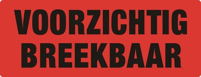Waarschuwingsetiket IEZZY voorzichtig breekbaar 130mmx50mm 500 stuks