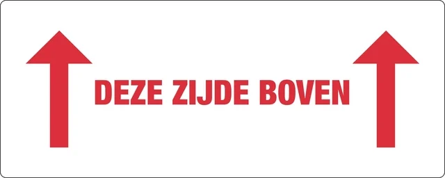 Waarschuwingsetiket IEZZY deze zijde boven 150mmx60mm 500 stuks