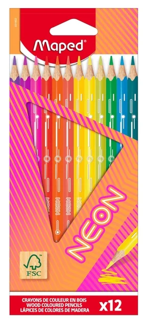 Kleurpotlood Maped Neon set à 12 kleuren