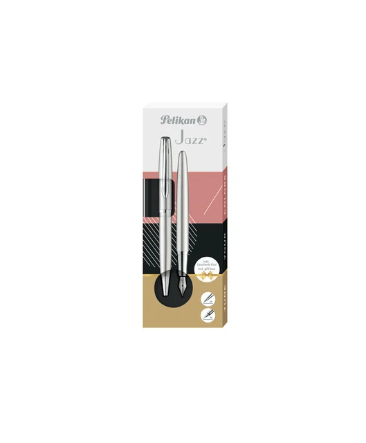 Schrijfset Pelikan Jazz Noble Elegance K36+P36 medium silver