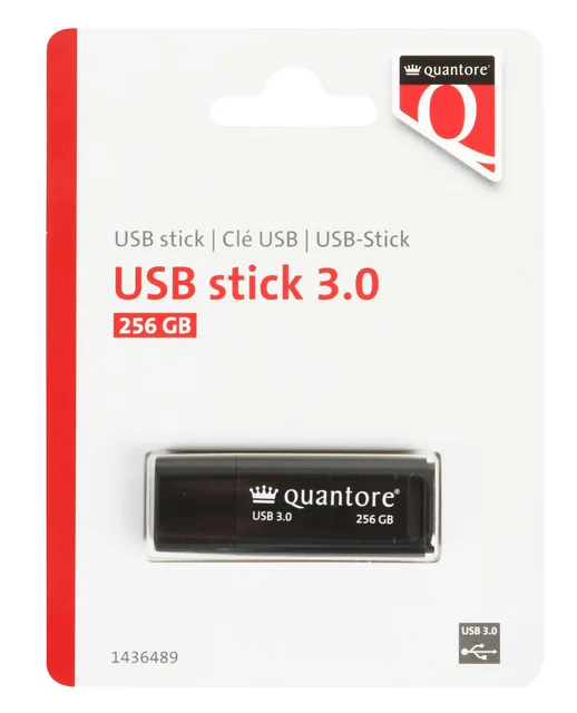 USB stick 3.0 Quantore USB-A 256GB zwart