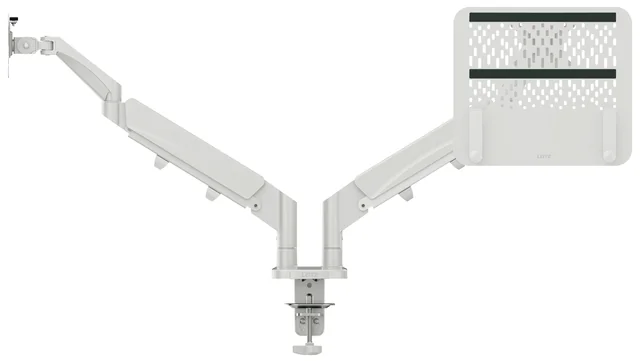 Monitor- en laptoparm Leitz Ergo ruimtebesparend dubbel grijs