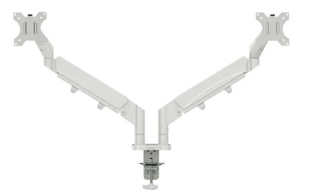 Monitorarm Leitz Ergo ruimtebesparend dubbel grijs