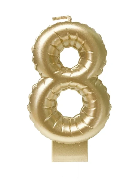 Foil balloon candle gold 8
