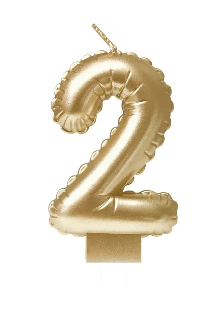 Foil balloon candle gold 2