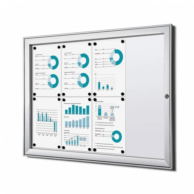 Vitrinebord Quantore luxe 8x A4 B1 gecertificeerd zilver