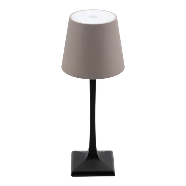 Tafellamp Securit Milano LED oplaadbaar dimbaar taupe-zwart