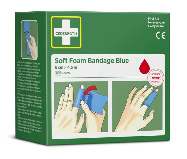 Bandage Cederroth Soft Foam 6cmx4,5m blauw