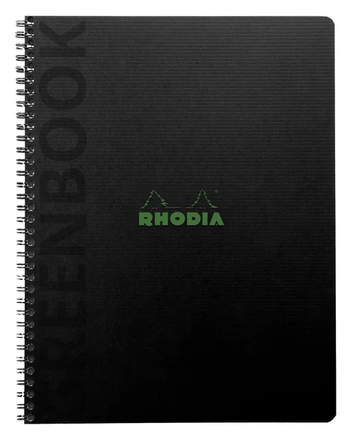 Notitieboek Rhodia Greenbook recycled A5+ lijn 160 pagina's 90gr hc