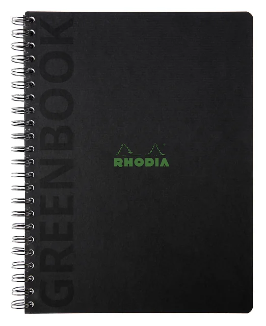 Notitieboek Rhodia Greenbook recycled A4+ lijn 160 pagina's 90gr hc