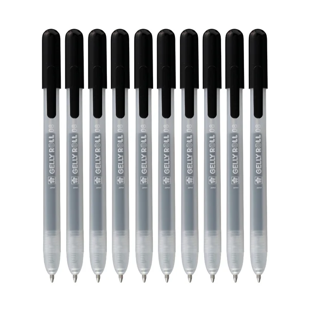 Gelschrijver Sakura Gelly Roll Classic 08 klikfunctie zwart 10 stuks
