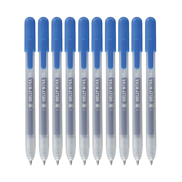 Gelschrijver Sakura Gelly Roll Classic 08 klikfunctie blauw 10 stuks