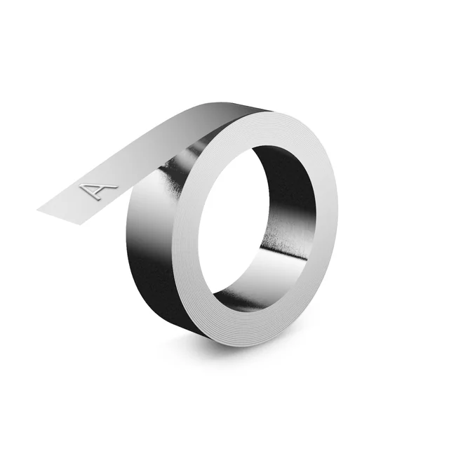 Reliëftape Dymo embossing niet klevend aluminium 12mm zilver