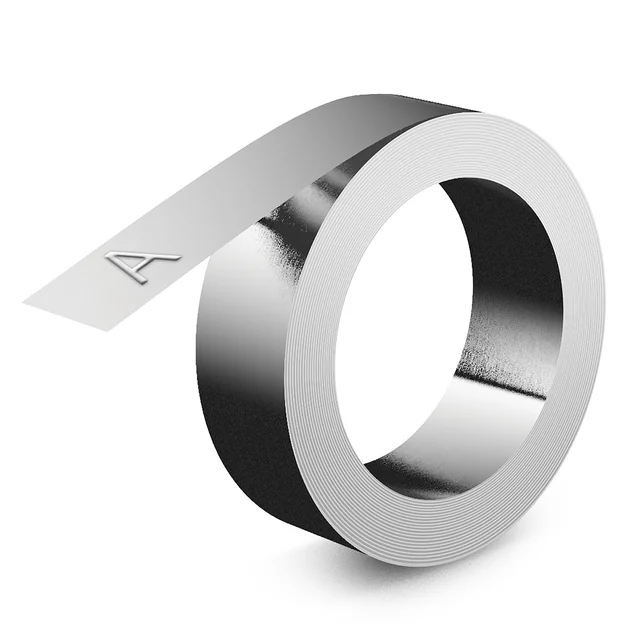 Reliëftape Dymo embossing zelfklevend aluminium 12mm zilver