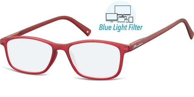 Leesbril  Montana +1.50 dpt blue light filter rood