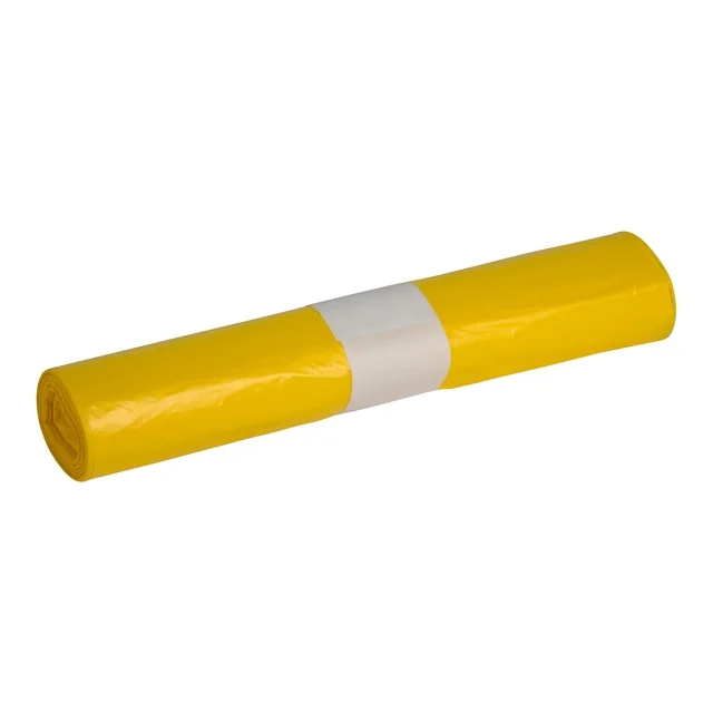 Afvalzak Propsac HDPE T25 70x110cm 120L geel  rol à 20 stuks