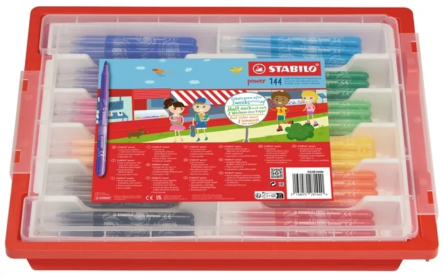 Viltstift STABILO power 280 XL assorti classpack à 144 stuks