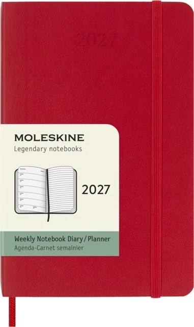 Agenda 2027 Moleskine 12M Planner Weekly 7dagen/1pagina pocket sc scarlet red