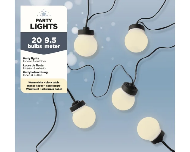Partylight Lumineo led outdoor 20 bollen 950cm warm wit