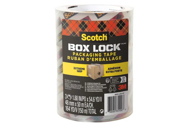 Verpakkingstape Scotch Box Lock 3950-EF 48mmx50m 3 stuks