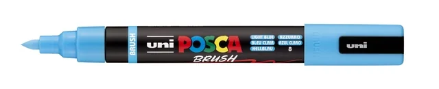 Paintmarker Uni POSCA PC-5BR brushpunt medium lichtblauw
