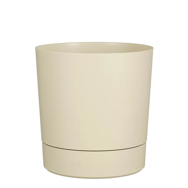 Plantenpot Mica Coco met schotel rond hoogte 29,5 Ø28 cm beige