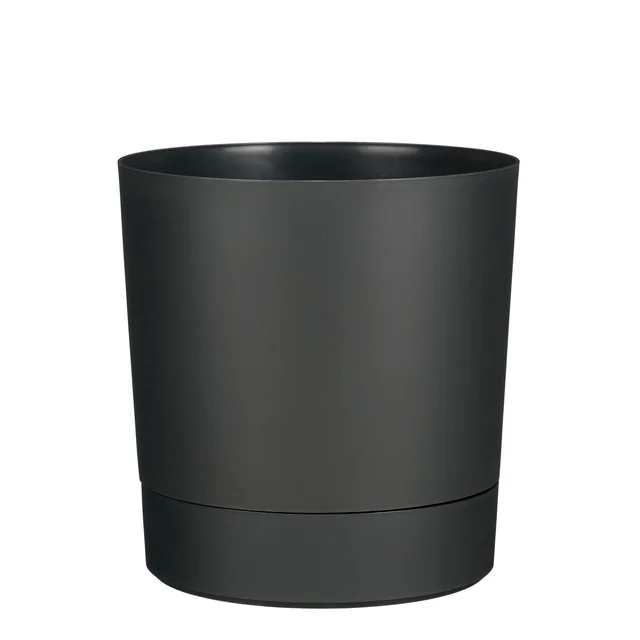 Plantenpot Mica Coco met schotel rond hoogte 29,5 Ø28 cm antraciet