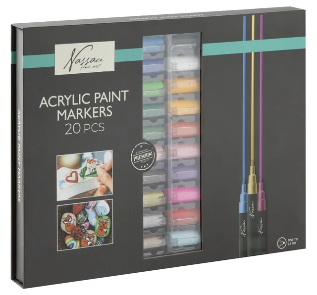 Acrylmarker Nassau set à 20 kleuren