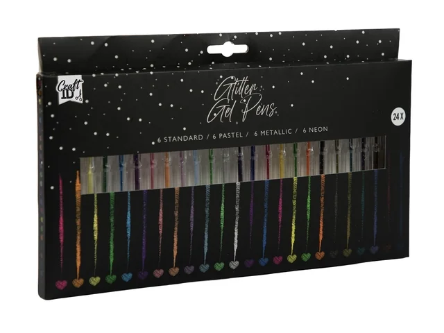 Gelpennen Craft ID glitter set à 24 kleuren