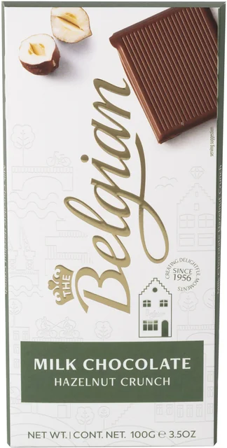 Chocolade The Belgian melk hazelnoot reep 100 gram